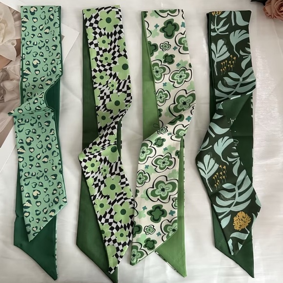 None Accessories - GREEN St. Patrick’s Day Twilly Set Accessories for Purses Bags Jewelry Hair